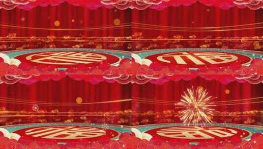 红色喜庆春节过年视频背景AE模板高清AE视频素材下载