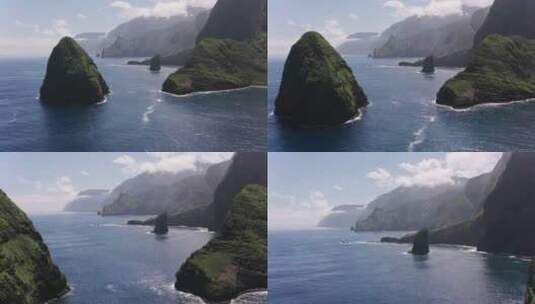 航拍蓝色大海岛屿高清在线视频素材下载