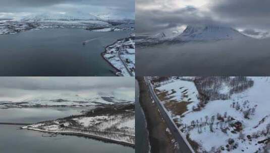 挪威北极圈特罗姆瑟风光高清在线视频素材下载