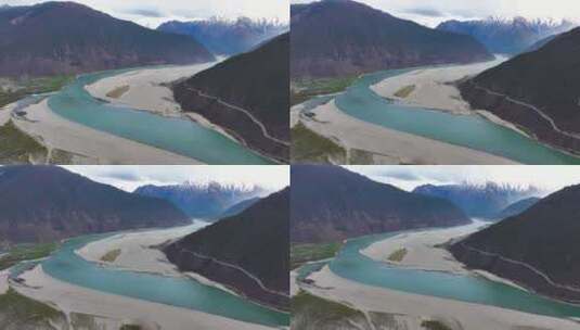 4K航拍西藏雅鲁藏布江11高清在线视频素材下载