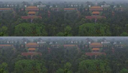 雨天北京中轴线故宫高清在线视频素材下载