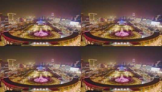 济南泉城广场夜景延时       荐高清在线视频素材下载