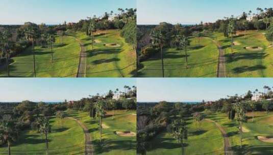 航拍高尔夫球场高清在线视频素材下载