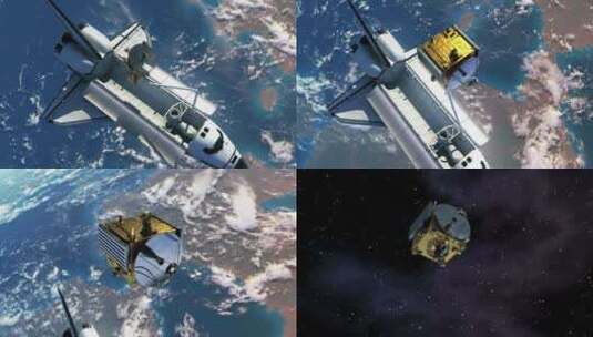 航天飞机在太空飞行高清在线视频素材下载
