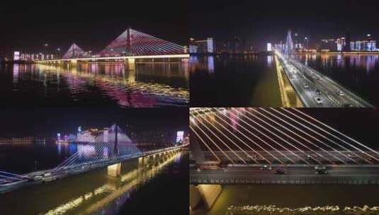 美丽长沙城市夜景湘江灯光秀宣传片高清在线视频素材下载