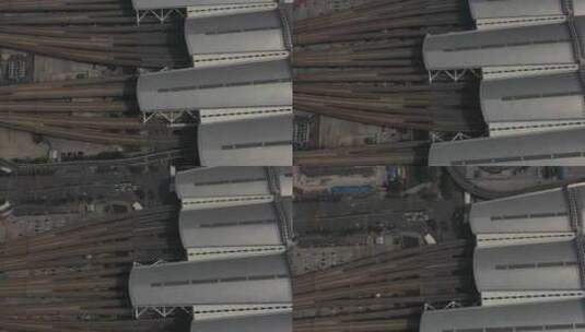 广州南高铁站航拍原素材高清在线视频素材下载