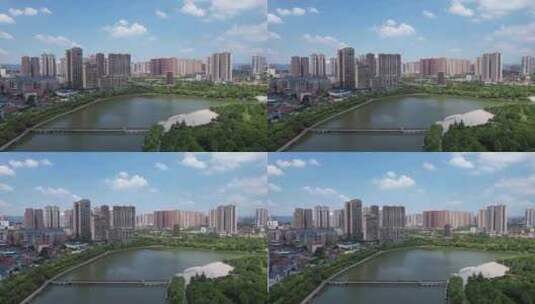 湖南湘西怀化城市风光航拍高清在线视频素材下载