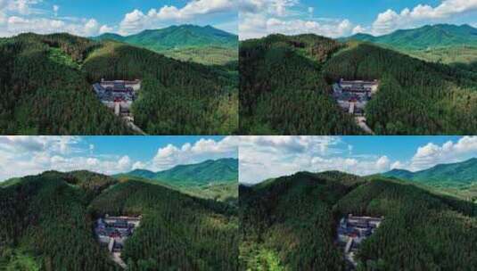 中国吉林市朱雀山国家森林公园菩提寺高清在线视频素材下载