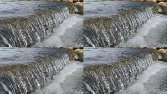 溪流小瀑布流水素材高清在线视频素材下载