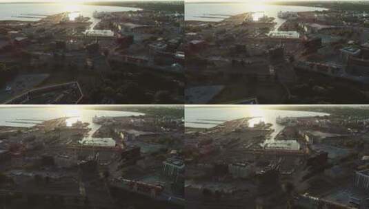 塔林港的航拍镜头高清在线视频素材下载