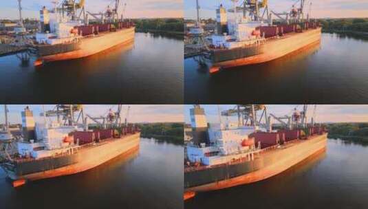 港口大轮船特写高清在线视频素材下载