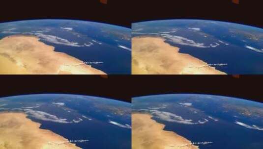 航拍利比亚和埃及的空间分界线高清在线视频素材下载