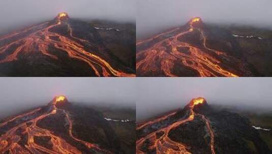 火山熔岩航拍高清在线视频素材下载