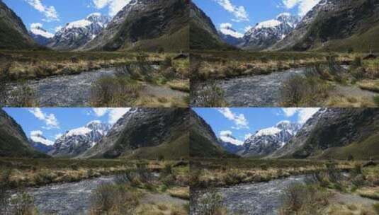 新西兰河流和雪山峡湾高清在线视频素材下载