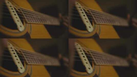男人演奏吉他的特写高清在线视频素材下载