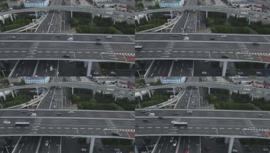 上海汶水路立交桥4K航拍原素材高清在线视频素材下载