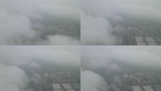 云端之上俯瞰大地无人机穿云4K航拍高清在线视频素材下载