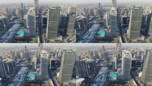 山东济南城市高楼CBD建筑航拍高清在线视频素材下载
