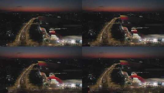 广州城市航拍晚霞日落风景高清在线视频素材下载