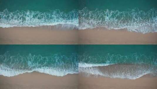 美丽的波浪拍打在金色的沙滩上高清在线视频素材下载