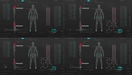人体身体科幻屏幕HUD操作系统智能界面交互高清在线视频素材下载