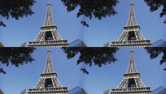 埃菲尔铁塔和蓝天的景色高清在线视频素材下载