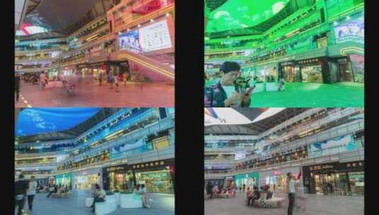 郑州 商场 银河里 大范围延时 人流 人群高清在线视频素材下载