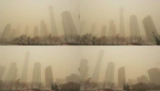 北京沙尘暴高清在线视频素材下载