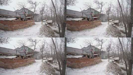 农村雪景空镜高清在线视频素材下载