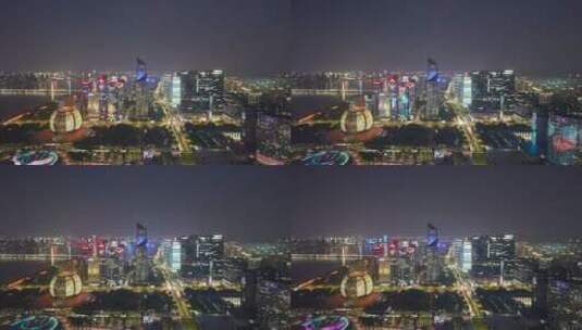 杭州钱江新城全景灯光秀高清在线视频素材下载