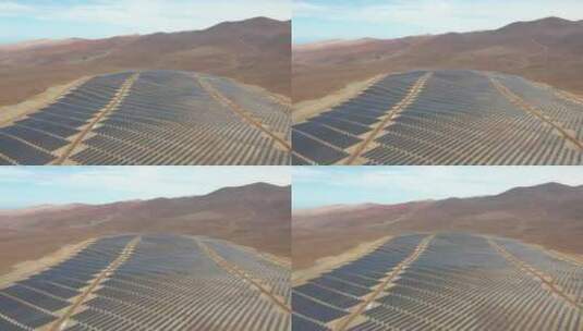阿塔卡马沙漠太阳能模块农场发电厂高清在线视频素材下载