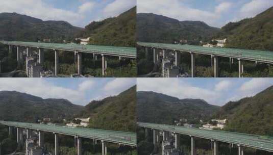 山间高速公路航拍高清在线视频素材下载