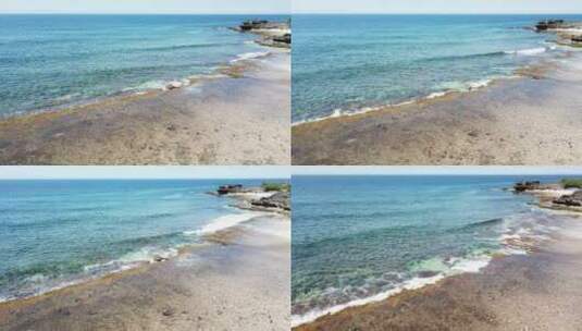 碧绿的浪花冲击海岸边 菲律宾bolinao高清在线视频素材下载