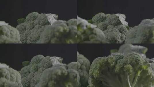 青花菜旋转特写拍摄LOG高清在线视频素材下载