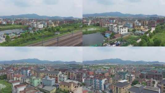 航拍杭州萧山农村地区村镇房屋高清在线视频素材下载