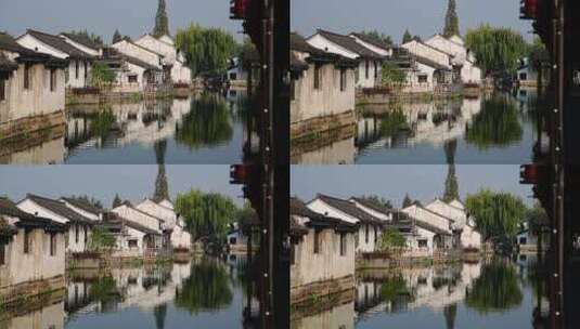 绍兴的沿河传统民居高清在线视频素材下载