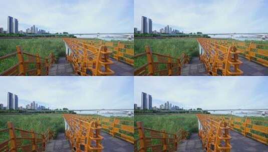 武汉江岸区汉口江滩风景高清在线视频素材下载