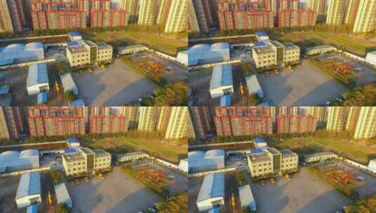 航拍陕西城市现代化发展高清在线视频素材下载