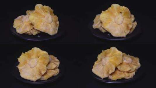 水果干菠萝片冻干水果蜜饯凤梨干高清在线视频素材下载
