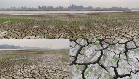 城市干旱的河床高清在线视频素材下载