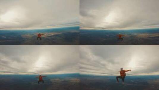 跳伞运动员在空中飞行高清在线视频素材下载