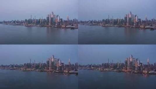 纽约城市天际线延时拍摄景观高清在线视频素材下载