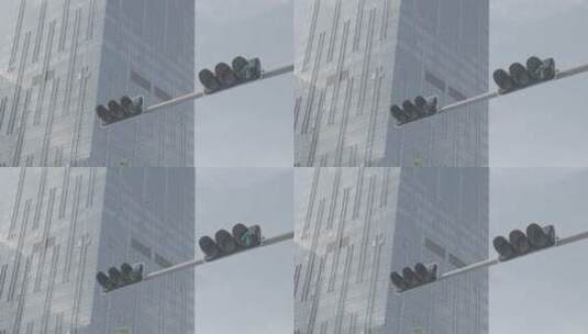 大楼前的红绿灯 SLOG高清在线视频素材下载