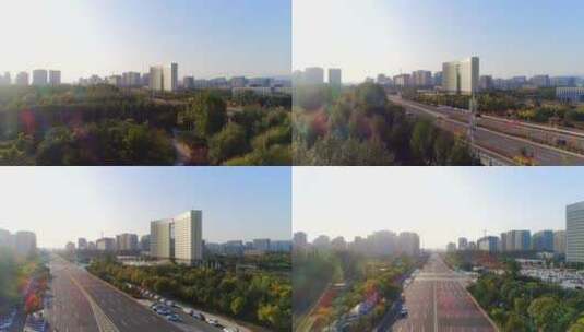 内蒙古自治区政府公园呼和浩特街道高清在线视频素材下载