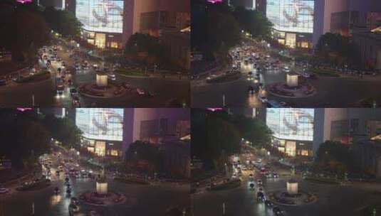 南京新街口夜景夜色商业国贸中心高清在线视频素材下载