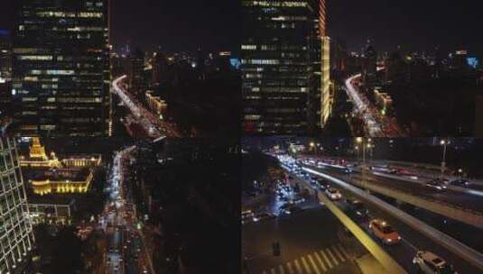 上海城市夜景高架车流高清在线视频素材下载
