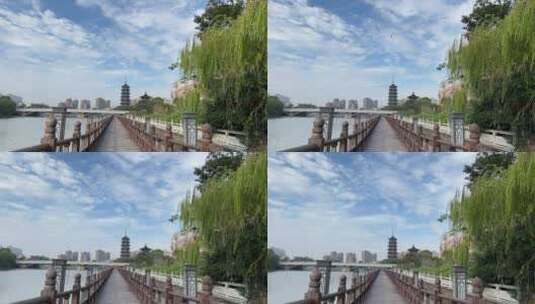 江苏泰州历史古迹宝塔延时拍摄  4k高清在线视频素材下载