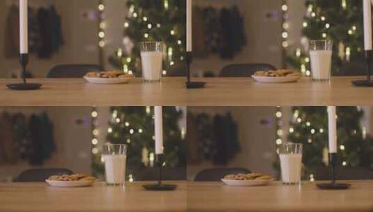 放在桌子上的牛奶和饼干高清在线视频素材下载