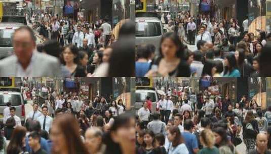 香港拥挤的人流高清在线视频素材下载