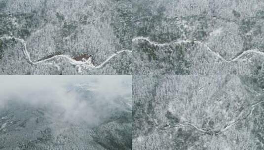 合集冬天森林雪景4K航拍高清在线视频素材下载